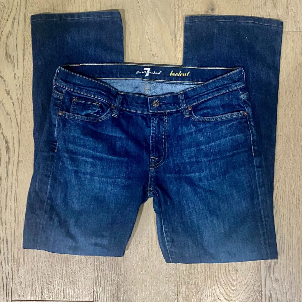 7 For All Mankind Bootcut Jeans - Dark Blue Wash